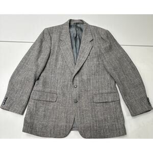 Vintage OAKTON LTD Men’s Grey Tweed Sports Blazer 100% Wool Size 44L # 600